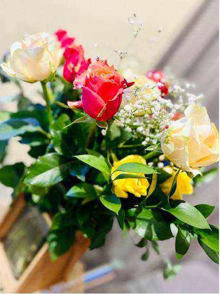 Bouquets on workspace