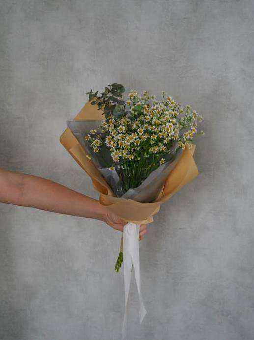 Wrapped bouquet ready for delivery