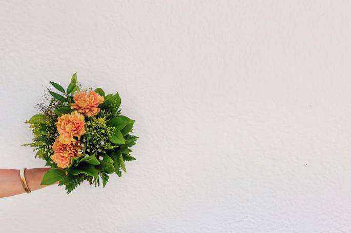Same day bouquet being prepared