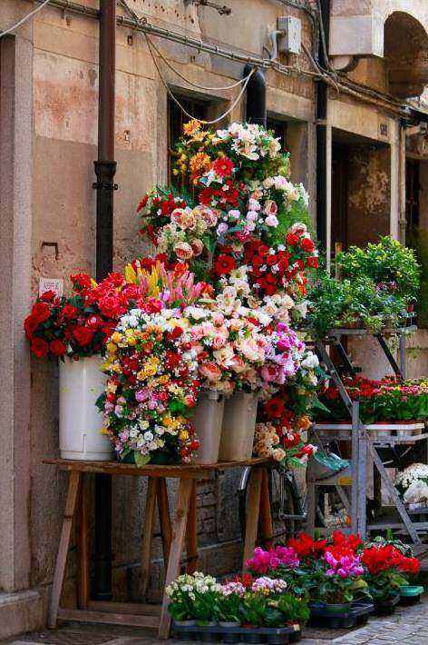 Driver delivering flowers
